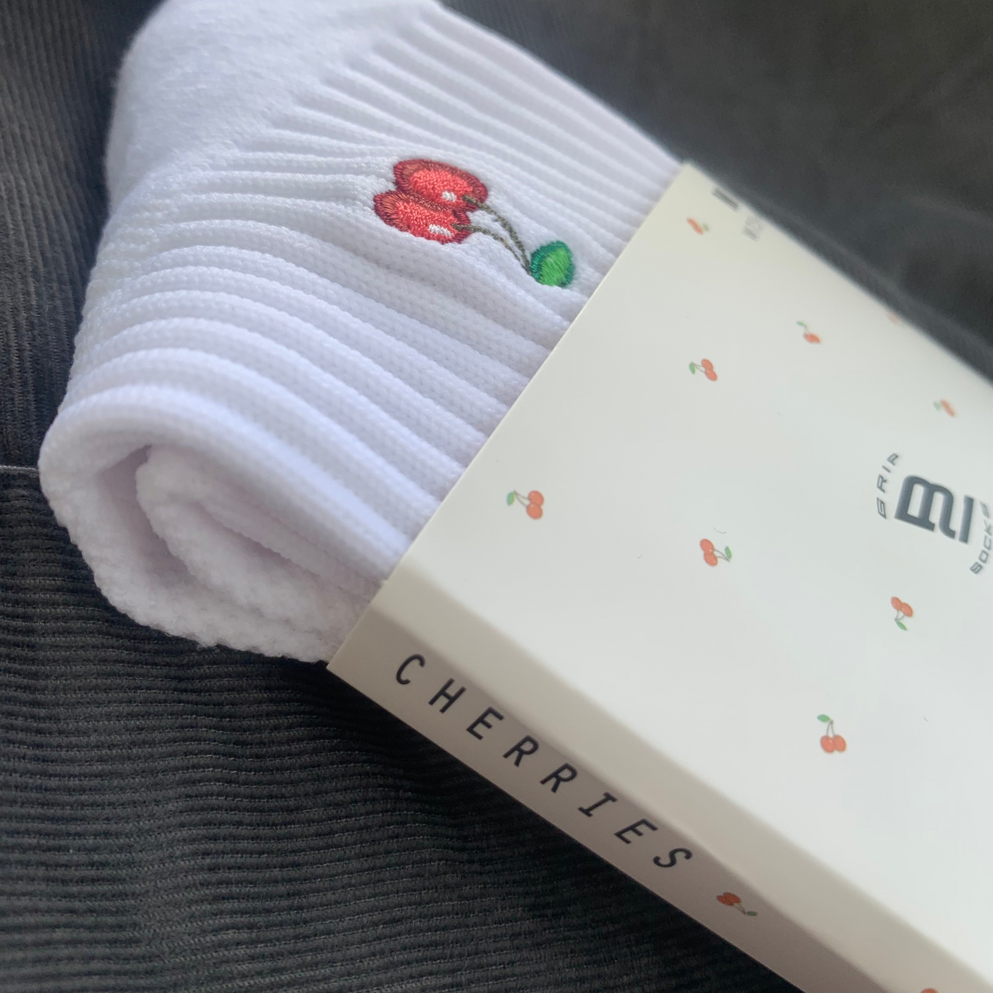 Pilates Grip Socks - Cherries