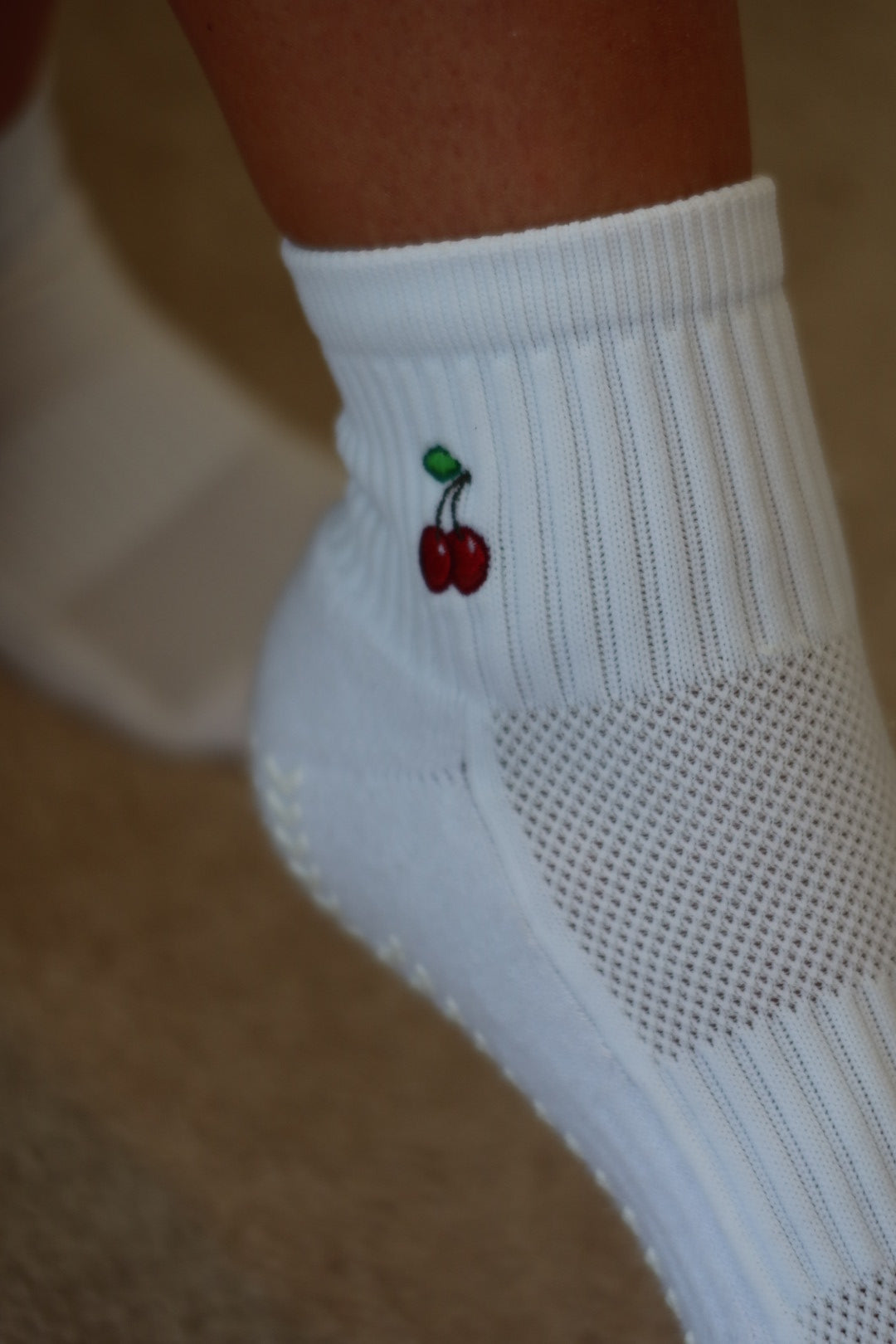 Pilates Grip Socks - Cherries